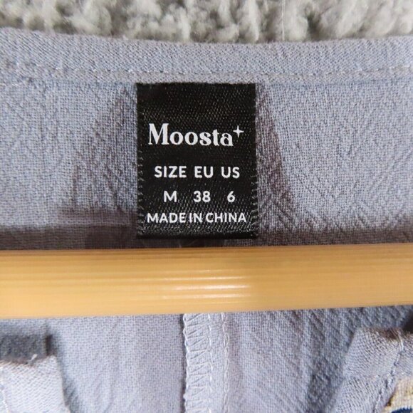 Moosta Dress Medium Boho Long Sleeve Embroidered Tassel Trim Pullover Geometric - Picture 4 of 10